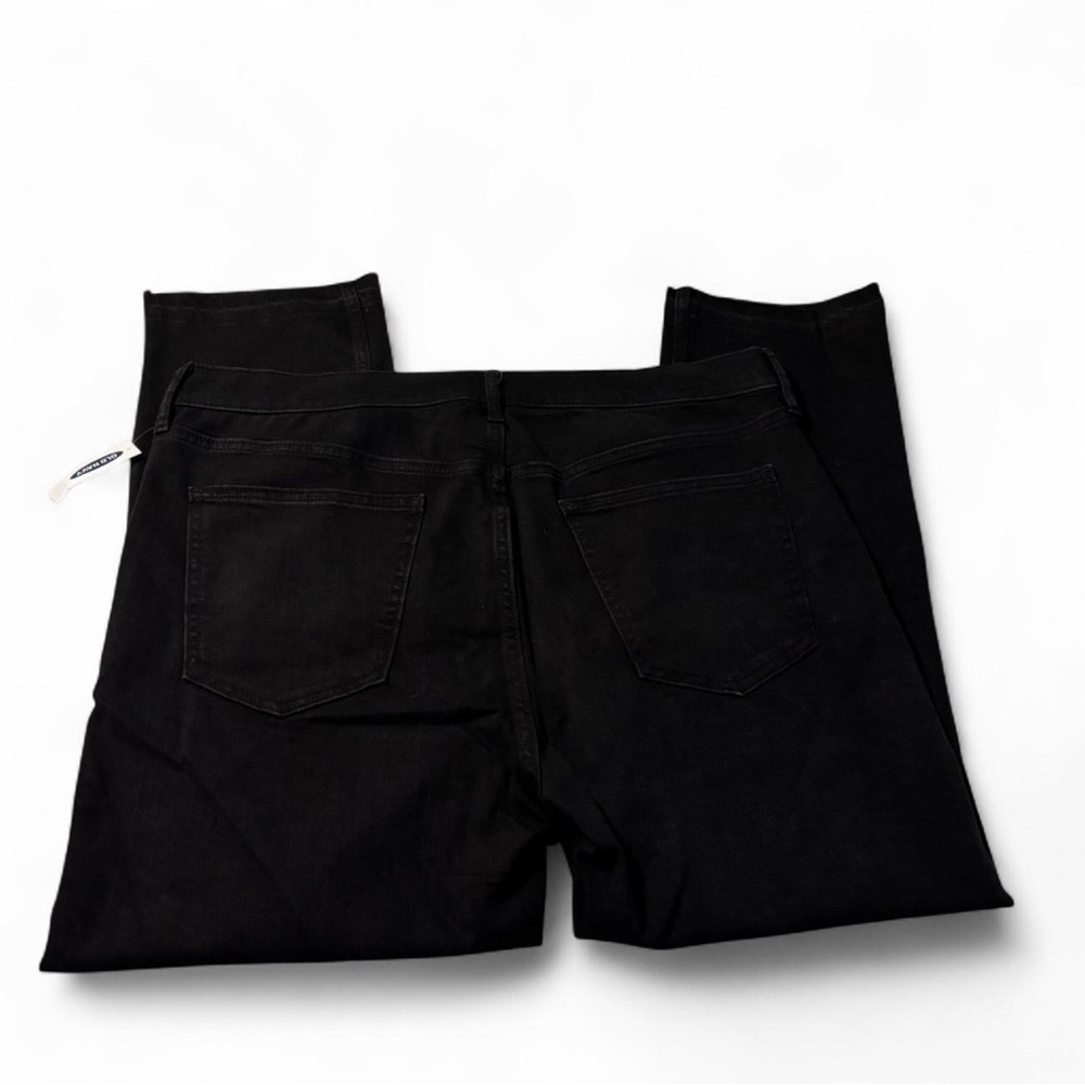 Old Navy Women's 18 The Power Jean High Rise Straight Leg Ankle Black Distressed - Picture 3 of 7